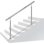 Naizy - rampe escalier 200cm inox avec poteau - montage facile, 0 poteau