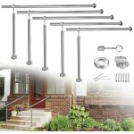 Rampe d'escalier acier 120x90 cm inoxydable garde - corps d'entrée main courante en acier murale, pour ... Rampe d'escalier acier 120x90 cm inoxydable garde - corps d'entrée main courante en acier murale, pour ...