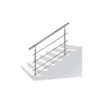 Support de main courante inox garde - corps avec 2 poteaux pour balcon escalier intrieur et extrieur ...
