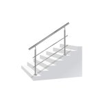 Support de main courante inox garde - corps avec 2 poteaux pour balcons escaliers intrieur et extrieur ...