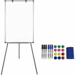 Tableau magntique blanc sur support avec - ajustable, crochets & effaceur & aimants & marqueurs naizy ...