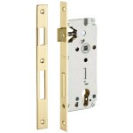 No name - boitier de serrure encastrable  cylindre pour porte d'entre, axe 45mm, bouts carrs, ttire ...