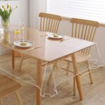 Nappe transparente lavable, film de protection pour table, nappe pvc transparente rectangulaire (140220cm), ...