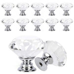 Nazalus - vente chaude - boutons de portes cristal poign�es de tiroir � diamant clair avec vis id�al ...