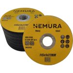 Nemura - lot de 50 disques à tronçonner 115mm pour le métal (115 x 1. 0 x 22. 2mm) Nemura - lot de 50 disques à tronçonner 115mm pour le métal (115 x 1. 0 x 22. 2mm)