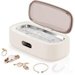 Nettoyeur � ultrasons pour bijoux, lunettes, montres, bagues, argenterie, appareils dentaires ? blanc ...