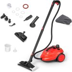 Nettoyeur vapeur polyvalent de 2000w avec 15 accessoires et manom�tres, balai vapeur � roulettes 5 bars ...
