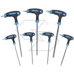 Jeu de 7 cls torx  deux ttes en acier galvanis avec poignes ergonomiques en bi - matire