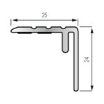 Nez de marches adaptable � sceller ou � visser en aluminium anodis� l 2700 x l 25 x h 24 mm dinac