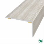 Nez de marche alu antid�rapant adh�sif coloris (73) ch�ne blanc gris lg 135cm x larg 4cm x 2, 5cm