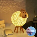 Niceone - veilleuse led, lampe de table cr�ative en rotin de mouton, lampe de nuit � projection usb pour ...