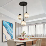 Nicola lustre moderne en cristal, lustre pour �lot de cuisine, lustre lin�aire r�glable, disque � trois ...