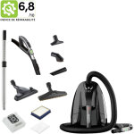 Nilfisk - aspirateur traineau, avec 4 accessoires et t�l�commande, sac inclus, filtre hepa 14, noir - ...