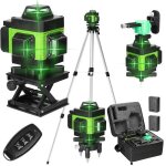 Niveau laser en 4 x 360� 4d 16 lignes auo - �quilibrage du niau laser vert rotatif outil de niveau vertical ...