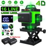 Niveau laser 4d 360 16 lignes automatique fasget 2 batteries avec accessoires lcd jmax