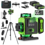 Niveau laser auto - nivelant cran lcd, bluetooth faisceau vert ligne croise outil pour carrelage, horizontal ...
