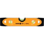Niveau torpille 230 mm, corps plastique, trois ampoules, socle magntique 16301 vorel