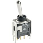 Interrupteur � levier 1 x on / on nkk switches b12ah 28 v / dc 0. 1 a � accrochage 1 pc(s) d75148