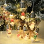 No�l guirlande lumineuse led aliment�es par piles avec 10 ampoules, 2 m�tres, blanches chaudes, d�coration ...