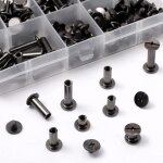 ?noir?1 ensemble chicago vis assortiment kit 6 tailles vis � t�te croix ronde en m�tal post chicago vis ...