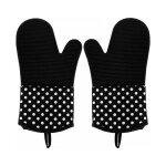 Cyslmuk - noir, 1 paire gants de cuisson mitaines de four 300 �c gant barbecue, gants de cuisine anti ...