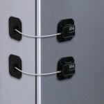Noir lot de 2 serrure frigo avec code, cadenas frigo pour enfants, adh�sive verrou de r�frig�rateur � ...
