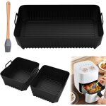 (noir)3 pcs moule air fryer, 10, 4 l / 5, 2 l panier en pour air fryer, plat air fryer, panier de cuisson ...