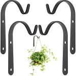 Noir - lot de 4 crochets de suspension avec supports de panier en m�tal pour mangeoires d'oiseaux, plantes, ...