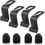 (noir)4 crochet universels pour dossier de si�ge auto et 4 mini crochets auto - adh�sif de voiture pour ...