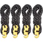 (noir)4 pi�ces corde de tente r�fl�chissante, 13 pieds / 4 m�tres corde en nylon avec tendeur en aluminium, ...