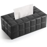 Noir) bo�te � mouchoir rectangulaire en cuir