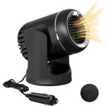 Noir)chauffage soufflant pour voiture 12v 120w, chauffage d'appoint 2 en 1, dsembueur avec tapis antidrapant ...