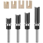 ?noir? ensemble de 4 fraise defonceuse, diam�tre de tige de 6mm, fraise a copier avec profil droit, mat�riau ...