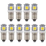 Noluxa 10pcs e10 12v blanc froid ampoules led 5smd 0, 5 w 50lm les lamp