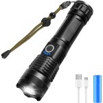Noluxa torche lampe de poche, led usb rechargeable ultra puissante 3000 lumens cree xhp50 lampe torche, ...