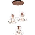 200mm lustre diamant rtro industriel suspension luminaire vintage plafonnier hauteur rglable 3 supports ...