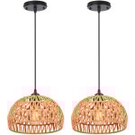 2x plafonnier rétro e27 suspension luminaire en corde de chanvre tressée, abat - jour cage rond en métal ... 2x plafonnier rétro e27 suspension luminaire en corde de chanvre tressée, abat - jour cage rond en métal ...