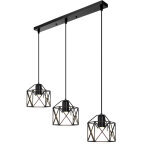 3 lumi�res suspension luminaire en m�tal r�tro lampe � suspension moderne noire plafonnier d'int�rieur ...