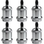 6pcs e27 pied de lampe simple retroe plafonnier vintage lampe suspendue d'intrieur argent