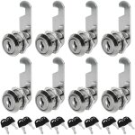 Lot de 8 serrures bote aux lettres universelle, 20mm serrure batteuse cylindre, serrure  came en alliage ...