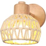 Applique murale int�rieure 15cm lampe murale r�glable en bois et rotin r�tro e27 luminaire applique vintage ...