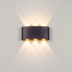 Applique murale led 6w en aluminium noir ? lumi�re blanche chaude ? design moderne pour salon, chambre, ...