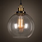 Suspension luminaire d'intrieur industriel lustre rtro e27 plafonnier en verre noir pour cuisine salon ...