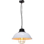 Suspension luminaire rétro lampe à suspension en fer métallique plafonnier vintage d'intérieur blanc ... Suspension luminaire rétro lampe à suspension en fer métallique plafonnier vintage d'intérieur blanc ...
