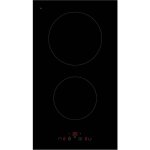 Nord inox - domino 2 feux vitrocramique noir  commandes sensitives, 29x52 cm