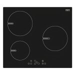 Nord inox - table de cuisson induction 3 zones, touches sensitives.