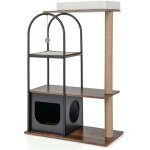 Northix - tour darbre a chat de 118 cm de haut avec structure en metal mobilier descalade pour chats ...
