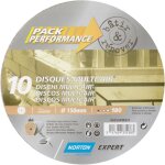 Norton lot de 10 disques abrasifs norton, 150 mm, grains 180