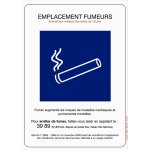 Panneau 'emplacement fumeurs' - support: rigide - dim mm: 210 x 297