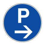 Panneau parking (fl�che droite) - rigide �300mm - 4061306